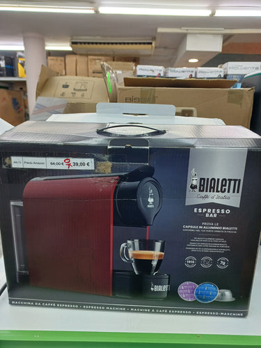 Bialetti Gioia, Macchina Caffè Espresso per Capsule in Alluminio, Incluse 64 Capsule, Funziona Esclusivamente con Capsule, Rosso